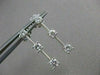 ESTATE .88CTW DIAMOND 14K WHITE GOLD HANGING PAST PRESENT FUTURE EARRINGS #14438