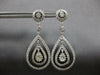 LARGE 2.30CT DIAMOND 14KT WHITE GOLD 3D PEAR SHAPE CHANDELIER HANGING EARRINGS