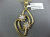 ESTATE LARGE .45CT DIAMOND 18KT WHITE & YELLOW GOLD 3D DOUBLE FLOWER FUN PENDANT