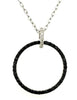 .54CT WHITE & BLACK DIAMOND 18KT WHITE GOLD 3D CIRCLE OF LIFE FLOATING PENDANT