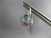 LARGE 6.62CT DIAMOND & AAA BLUE TOPAZ 14KT WHITE GOLD LEVERBACK HANGING EARRINGS