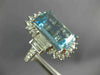EXTRA LARGE 10.99CT DIAMOND & AAA AQUAMARINE 14KT WHITE GOLD ENGAGEMENT RING