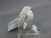 LARGE 2.0CT DIAMOND 18KT WHITE GOLD 3D MULTI ROW CRISS CROSS PAVE X LOVE RING