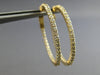 ESTATE 1.57CT DIAMOND 14KT YELLOW GOLD CLASSIC INSIDE OUT HOOP HANGING EARRINGS