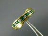 ESTATE .27CT DIAMOND & EMERALD 14KT YELLOW GOLD CHANNEL CLASSIC WAVE RING #19292