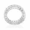 LARGE 9.97CT DIAMOND 18KT WHITE GOLD 3D ROUND & BAGUETTE 3 ROW ANNIVERSARY RING