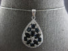 LARGE 1.95CT DIAMOND & AAA SAPPHIRE 14KT WHITE GOLD 3D TEAR DROP PENDANT #28057