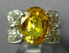 LARGE 4.35CT DIAMOND & AAA YELLOW SAPPHIRE 18KT WHITE GOLD BOW ENGAGEMENT RING