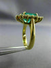 ESTATE LARGE 5.36CT DIAMOND & AAA EMERALD 18K YELLOW GOLD FLOWER ENGAGEMENT RING