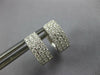 ESTATE WIDE .51CT DIAMOND 18KT WHITE GOLD 3D CLASSIC THREE ROW HUGGIE EARRINGS