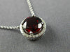 ESTATE LARGE 2.54CT DIAMOND & AAA GARNET 14K WHITE GOLD CLASSIC ROUND NECKLACE