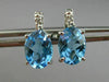 ESTATE 2.72CT DIAMOND & AAA EXTRA FACET BLUE TOPAZ 14KT WHITE GOLD STUD EARRINGS