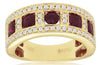 WIDE 1.47CT DIAMOND & AAA RUBY 14KT YELLOW GOLD SQUARE FILIGREE ANNIVERSARY RING