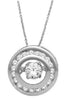 .25CT DIAMOND 14KT WHITE GOLD 3D CLASSIC SOLITAIRE HALO CHANNEL FLOATING PENDANT