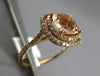 LARGE 2.34CT DIAMOND & AAA MORGANITE 14KT ROSE GOLD DOUBLE HALO ENGAGEMENT RING