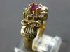 ESTATE .69CT DIAMOND & AAA RUBY 14KT YELLOW GOLD 3D FLOWER FILIGREE BOW FUN RING