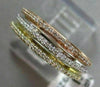 ESTATE .26CT DIAMOND 14KT WHITE YELLOW & ROSE GOLD STACKABLE SEMI ETERNITY RING