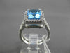 ESTATE 6.40CTW DIAMOND & AAA BLUE TOPAZ 14KT WHITE GOLD 3D HALO DOUBLE RING