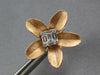 LARGE .41CT DIAMOND 18KT ROSE GOLD ROUND & BAGUETTE CLUSTER FLOWER STUD EARRINGS