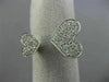 ESTATE WIDE .35CT DIAMOND 14KT WHITE GOLD 3D DOUBLE HEART MICRO PAVE LOVE RING