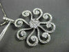 ANTIQUE 1.48CT DIAMOND 18K WHITE GOLD FLOATING FLOWER CHANDELIER PENDANT & CHAIN
