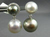 EXTRA LARGE .45CT DIAMOND & SOUTH SEA TAHITIAN PEARL 18KT WHITE GOLD 3D EARRINGS