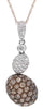 1.62CT WHITE & CHOCOLATE FANCY DIAMOND 14K WHITE GOLD SOLITAIRE FLOATING PENDANT