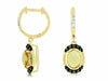 2.60CT WHITE & CHOCOLATE DIAMOND & AAA CITRINE 14KT YELLOW GOLD 3D OVAL EARRINGS