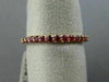 ESTATE .43CT RUBY 14KT ROSE GOLD CLASSIC SEMI ETERNITY WEDDING ANNIVERSARY RING