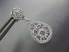 LARGE 1.57CT DIAMOND 18KT WHITE GOLD CLUSTER FLOWER TEAR DROP HANGING EARRINGS