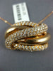 EXTRA LARGE 1.99CT DIAMOND 18KT ROSE GOLD 3D MULTI ROW CRISS CROSS SWIRL PENDANT