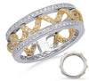 ESTATE WIDE .56CT DIAMOND 14KT 2 TONE GOLD MULTI WAVE ETERNITY ANNIVERSARY RING
