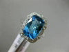 LARGE 4.56CT DIAMOND & AAA BLUE TOPAZ 14K WHITE GOLD HALO FILIGREE MILGRAIN RING