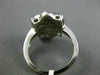 ESTATE WIDE .30CT ROUND DIAMOND 14K WHITE GOLD 3D PAVE ETOILE SQUARE FLOWER RING