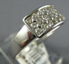 ESTATE .52CT DIAMOND 14KT WHITE GOLD 3D CLASSIC RECTANGULAR PAVE FUN RING