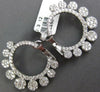 3.12CT DIAMOND 14KT WHITE GOLD 3D MULTI FLOWER CIRCULAR CLIP ON HANGING EARRINGS