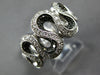 ESTATE WIDE .50CT WHITE & BLACK DIAMOND 14KT WHITE GOLD 3D MULTI WAVE FUN RING