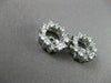 ESTATE .67CT ROUND DIAMOND 14KT WHITE GOLD 3D STAR FLOWER STUD EARRINGS 22224