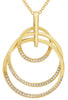 .18CT DIAMOND 14KT YELLOW GOLD 3D MULTI CIRCULAR TRINITY LOVE FLOATING PENDANT