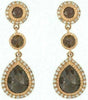 ESTATE LARGE 4.20CT WHITE & CHOCOLATE FANCY DIAMOND 18KT ROSE GOLD 3D EARRINGS