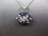 ESTATE 1.38CT DIAMOND & AAA SAPPHIRE 18KT WHITE GOLD SQUARE CLUSTER FUN PENDANT