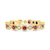 .50CT DIAMOND & AAA RUBY 14KT YELLOW GOLD 3D FILIGREE ETERNITY ANNIVERSARY RING