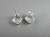 ANTIQUE .30CT ROUND DIAMOND 14KT WHITE GOLD CLASSIC PAVE SQUARE STUD EARRINGS