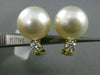 ESTATE LARGE .40CT DIAMOND 18KT GOLD 3D SOUTH SEA PEARL CLASSIC CLIP ON EARRINGS