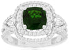 2.17CT DIAMOND & AAA RUSSALITE 14K WHITE GOLD CUSHION PEAR SHAPE ENGAGEMENT RING