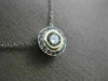 ESTATE .48CT DIAMOND 14KT WHITE & YELLOW GOLD 3D SOLITAIRE HALO FLOATING PENDANT