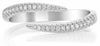 ESTATE .12CT DIAMOND 14KT WHITE GOLD THREE ROW TENSION CRISS CROSS FUN LOVE RING