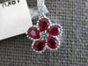 1CT DIAMOND & AAA RUBY 18K WHITE GOLD PEAR SHAPE CLASSIC FLOWER FILIGREE PENDANT