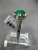 WIDE 1.35CT DIAMOND & AAA EMERALD 14K TWO TONE GOLD SQUARE HALO ENGAGEMENT RING