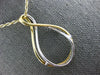 ESTATE LARGE .44CT DIAMOND 18KT 2 TONE GOLD LOVE KNOT TEAR DROP INFINITY PENDANT